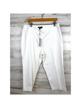 Talbots Womens 16 White Crop Pants Preppy Coastal Side Zip NWT Coastal